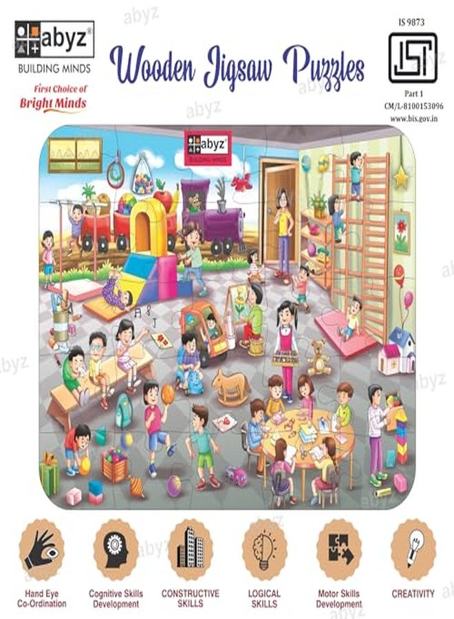 ABYZ Wooden Jigsaw Puzzle - Play School Playset for Fun Educational & Little Explorers, 25-Pieces & Pack of 5 Fun Games with Multicolor | Birthday Gift for (4-6 Years) Age Kids. - Image 4